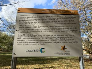 Plaque describing the history of Wesleyan Cemetery 