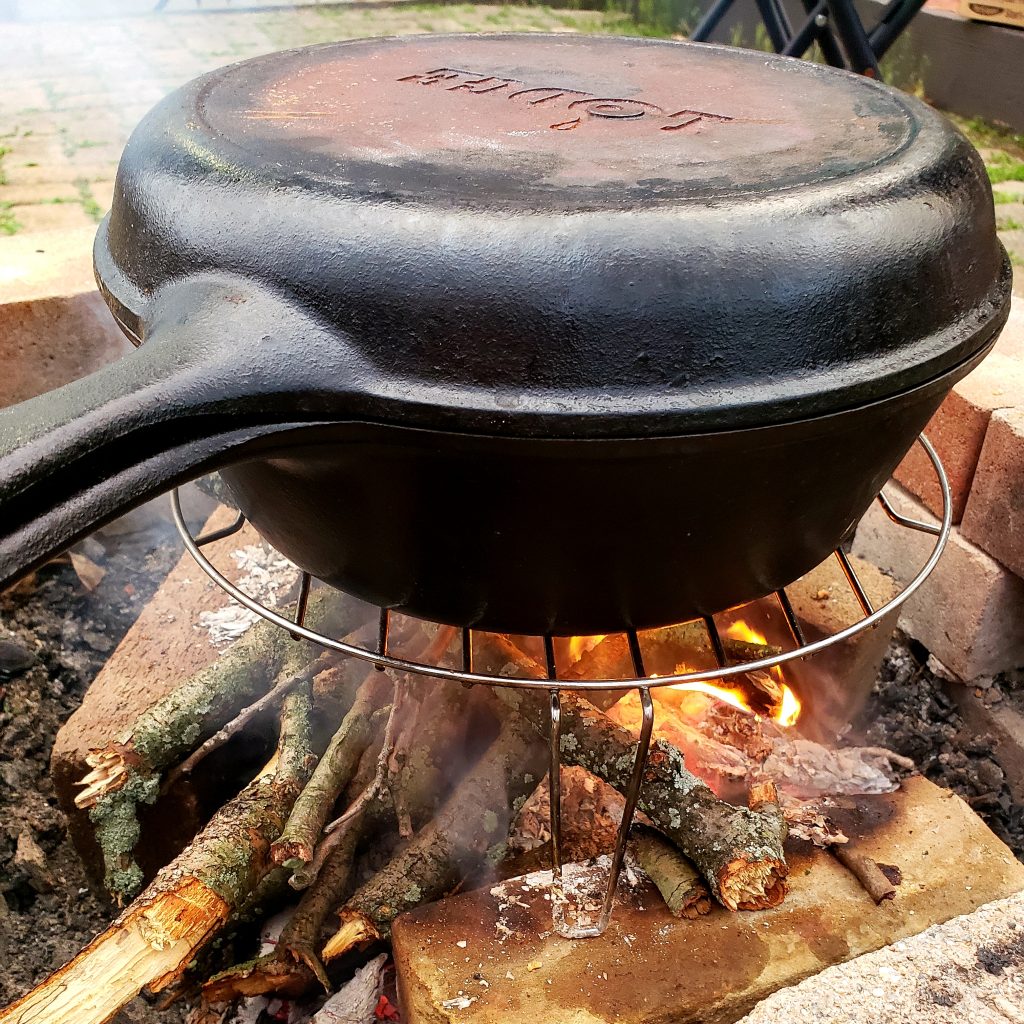 dutch oven on a fire