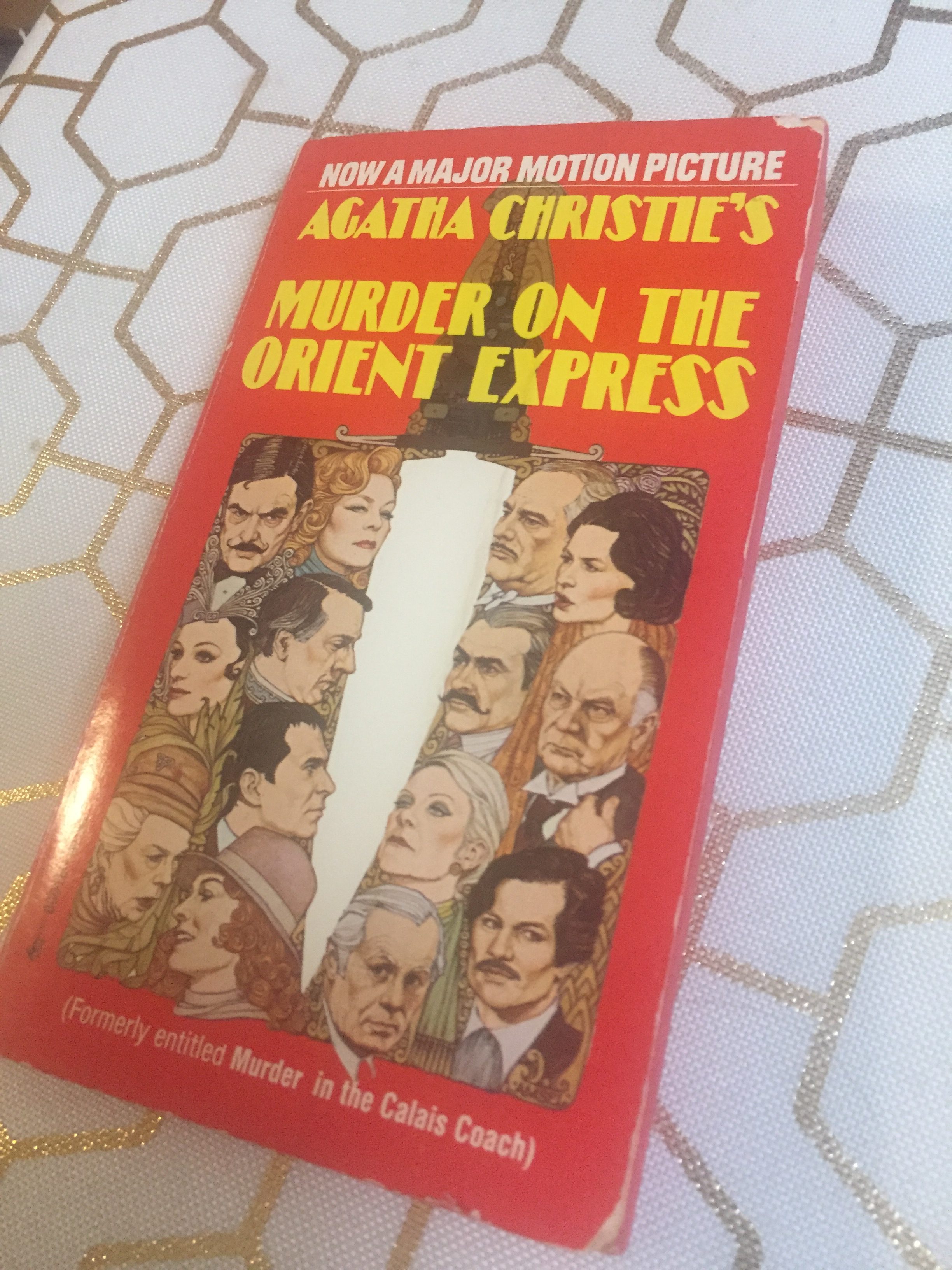 old book jacket of murder on the orient express