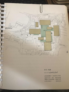 Original Geographic Blueprints of the early 1963 plans, depicting the area of University of Cincinnati campus that is now occupied by Crosley Tower.