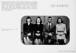 picture of the officers of the Quadres theatre group that marian spencer was the president of