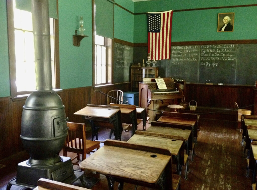 This is Locus Grove School No. 12 a typical schoolhouse used at the time.
