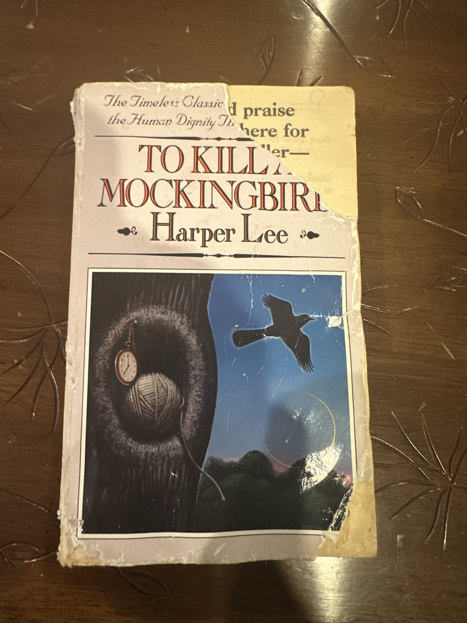 Front cover of "To Kill a Mocking Bird" it is heavily worn